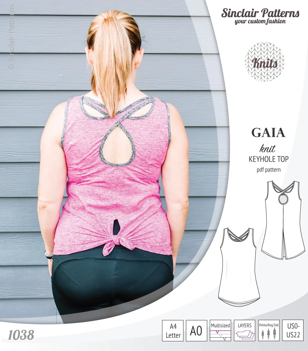 Gaia knit tank top with a keyhole accent (PDF) - Image 48