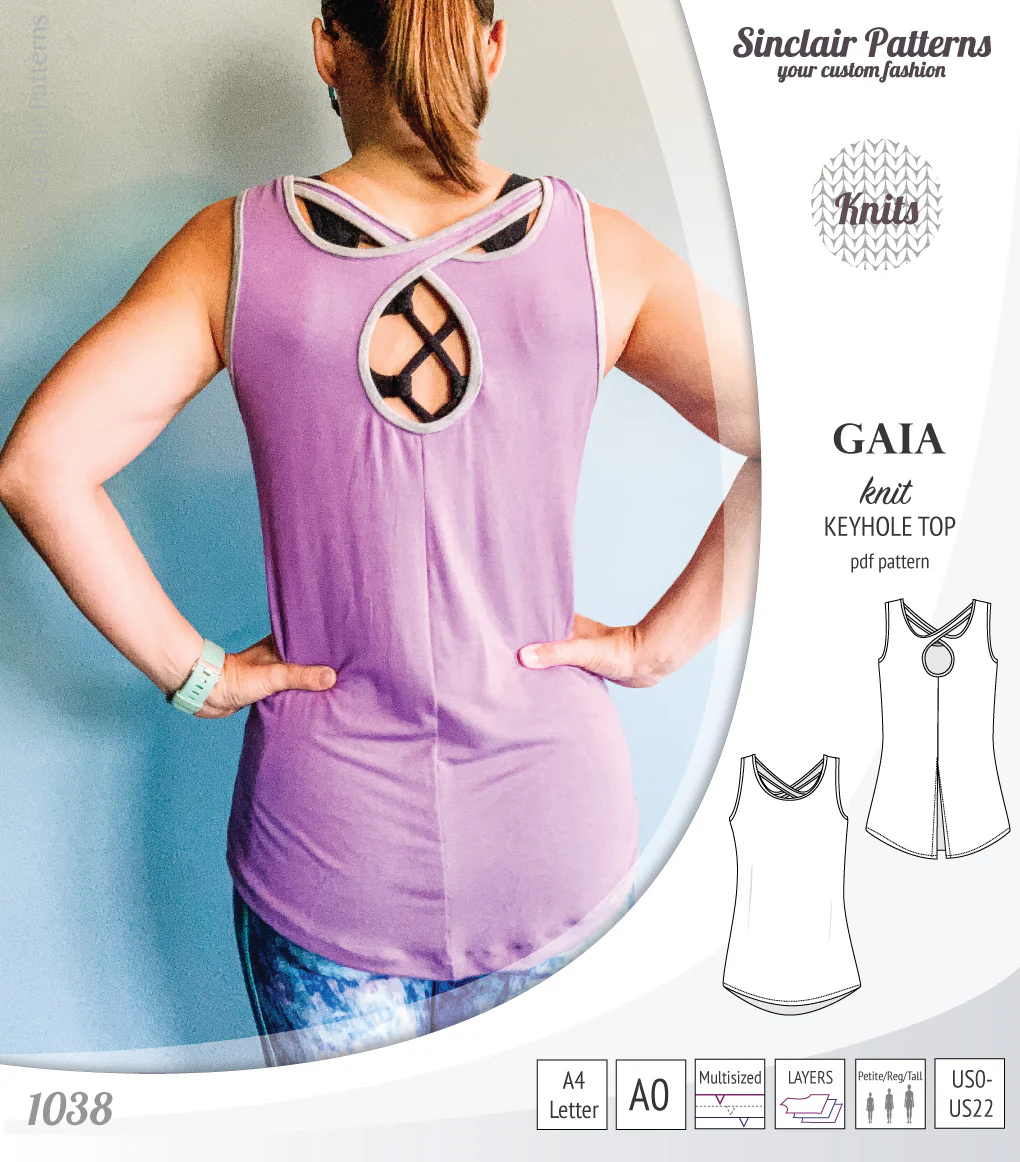 Gaia knit tank top with a keyhole accent (PDF) - Image 49
