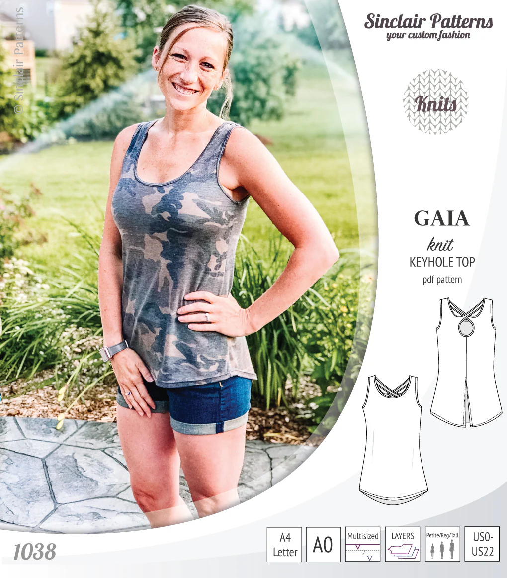 Gaia knit tank top with a keyhole accent (PDF) - Image 5