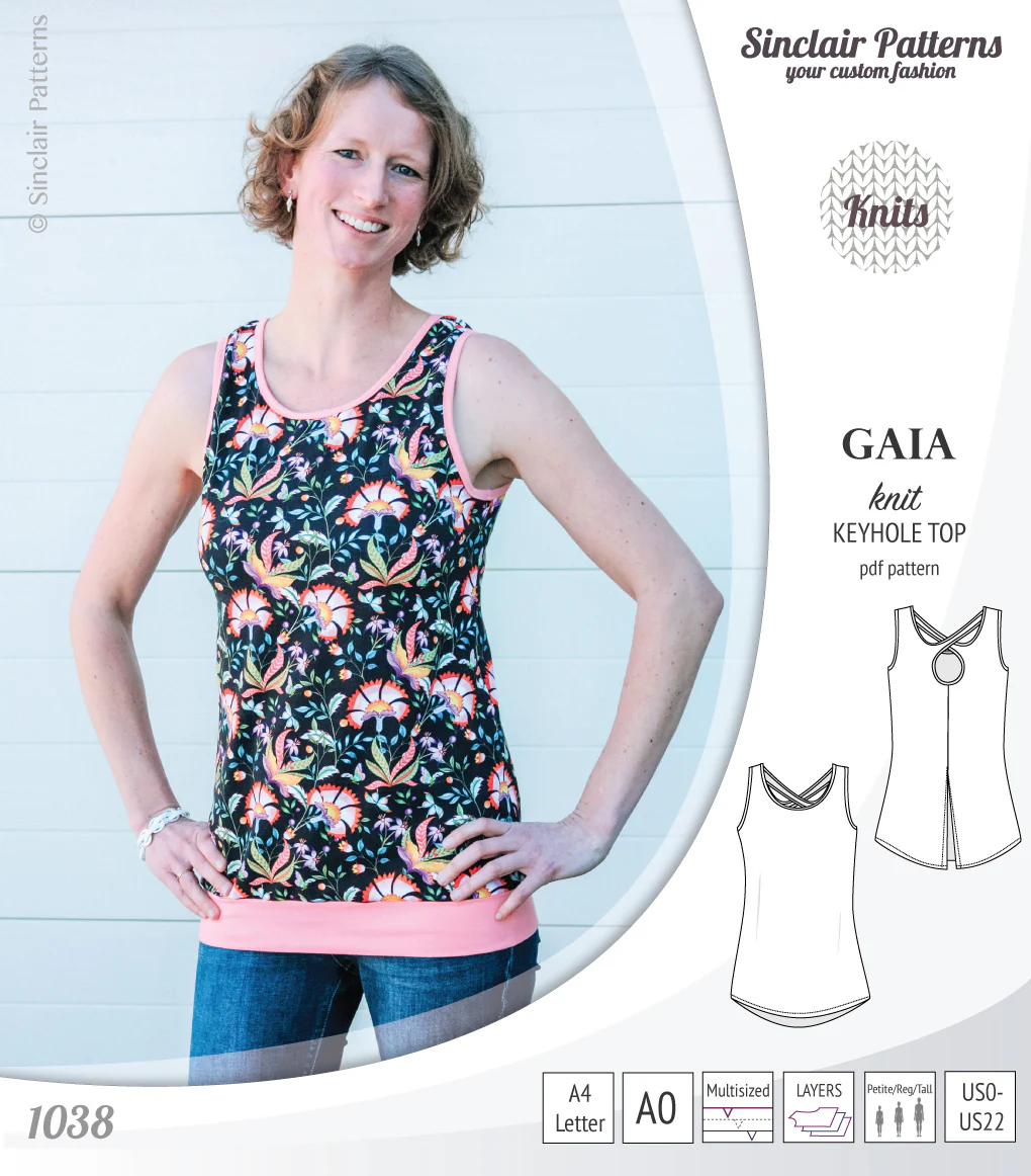 Gaia knit tank top with a keyhole accent (PDF) - Image 50