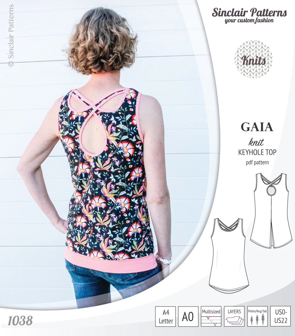 Gaia knit tank top with a keyhole accent (PDF) - Image 51