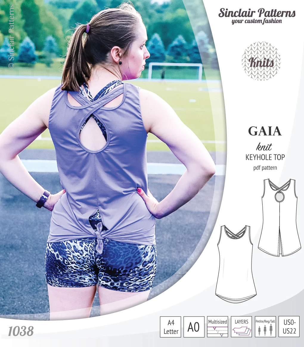Gaia knit tank top with a keyhole accent (PDF) - Image 52