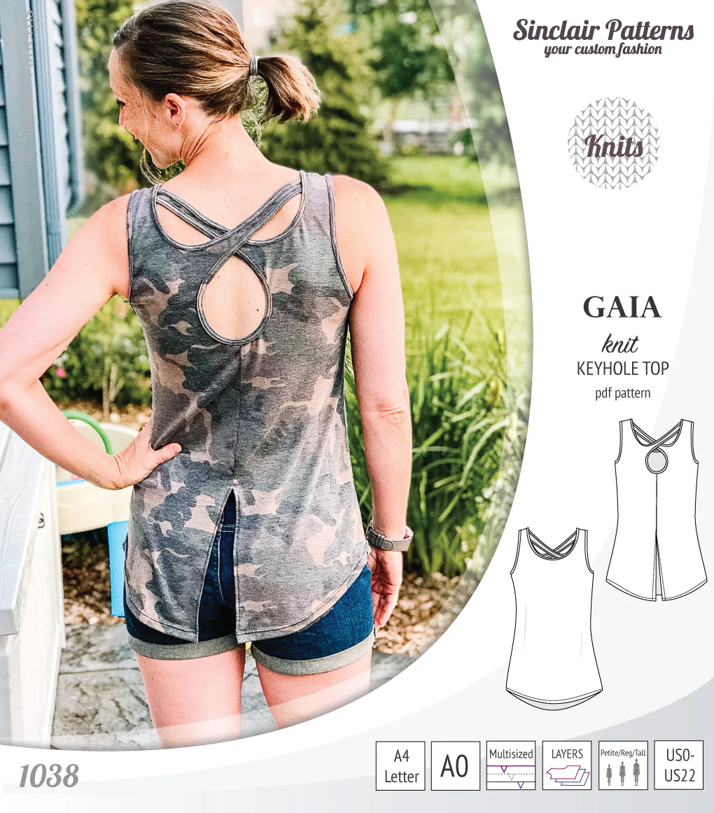Gaia knit tank top with a keyhole accent (PDF) - Image 6