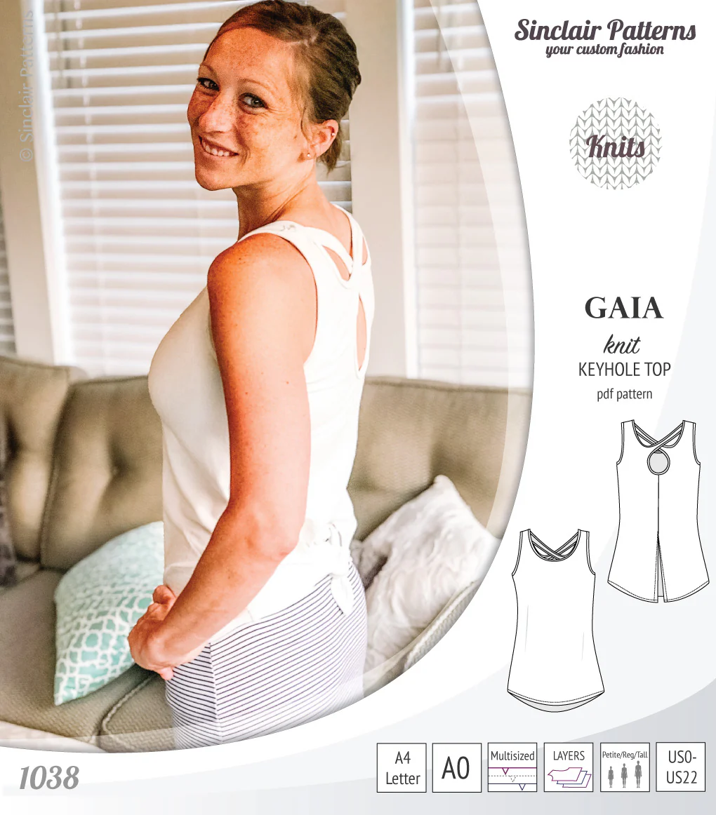Gaia knit tank top with a keyhole accent (PDF) - Image 8