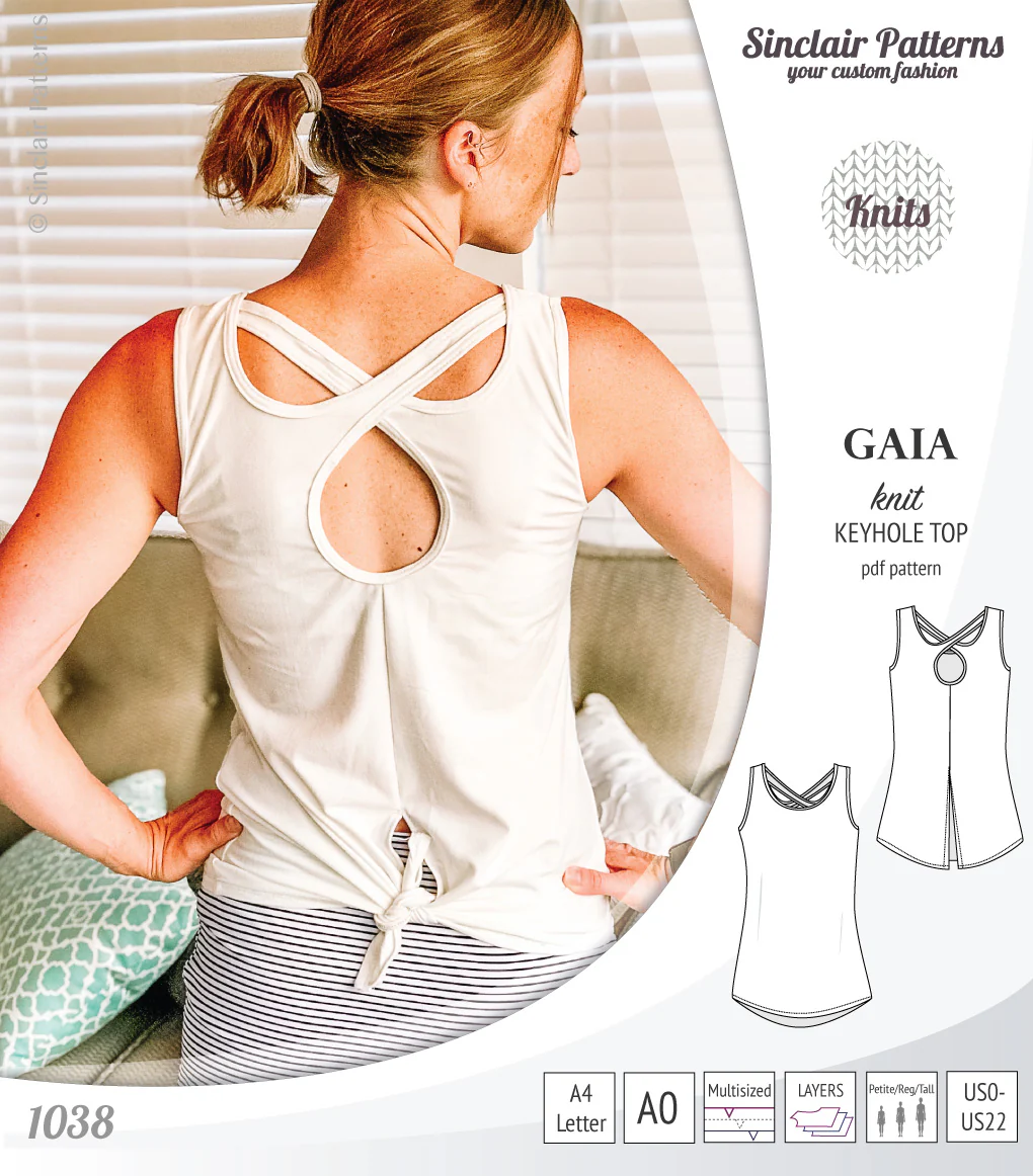 Gaia knit tank top with a keyhole accent (PDF) - Image 9