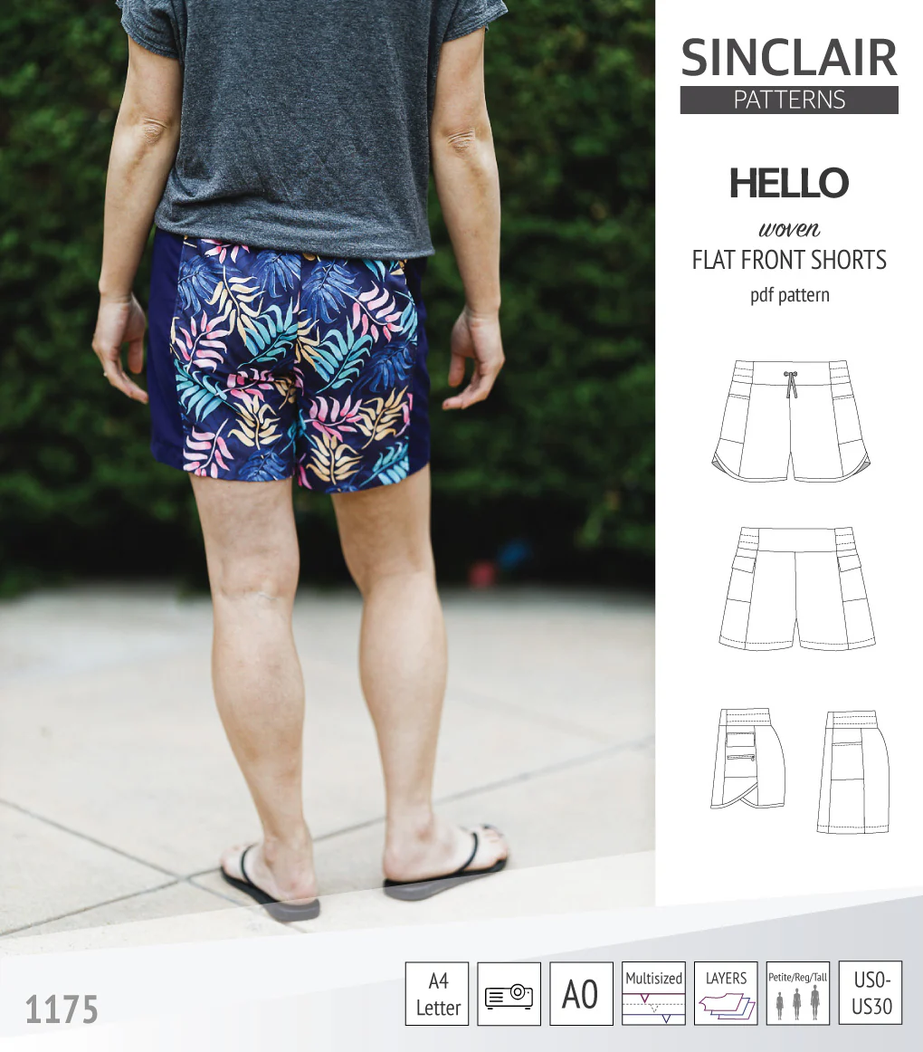 Hello flat front elastic back woven shorts with side panels (PDF) - Image 20