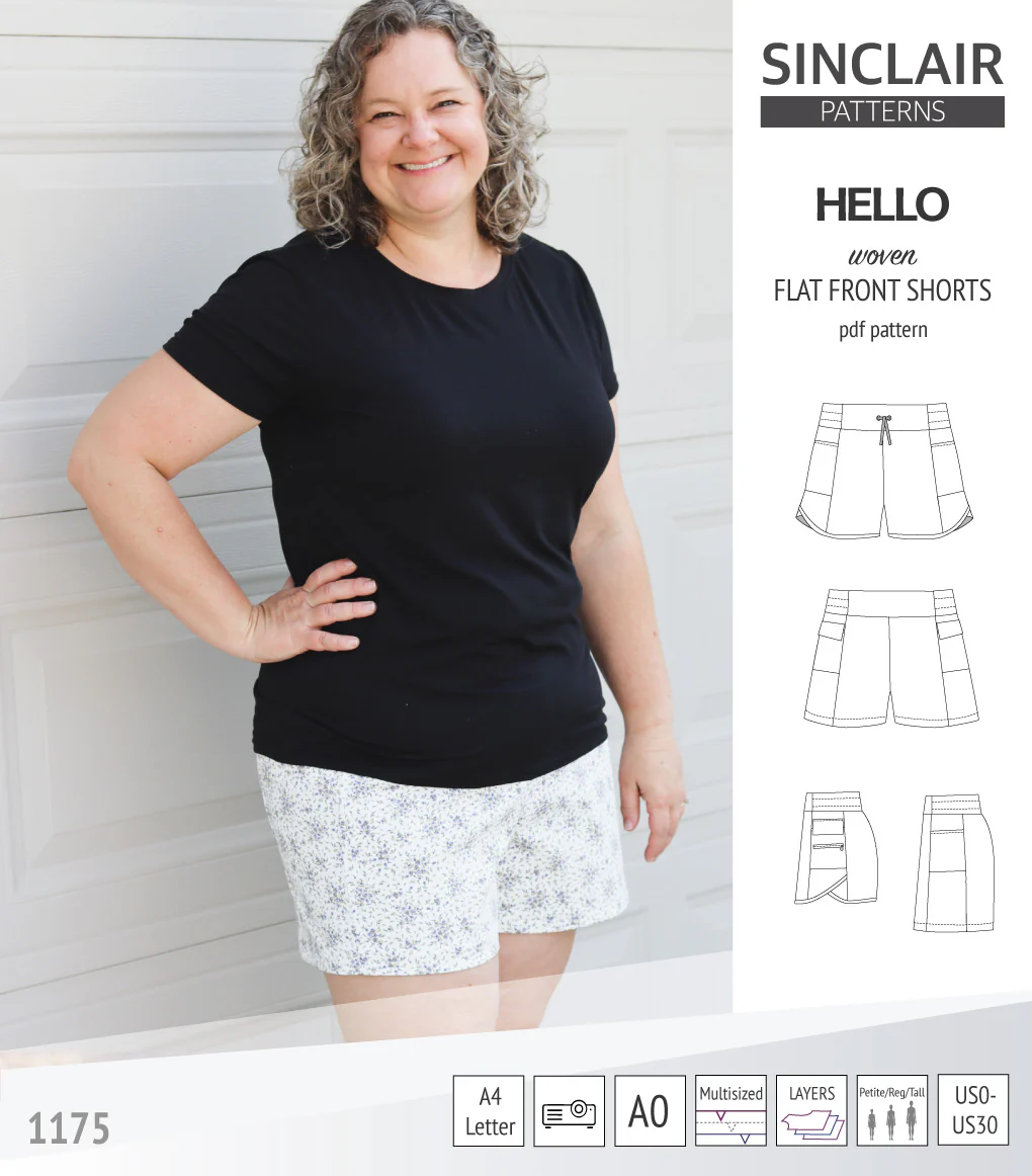 Hello flat front elastic back woven shorts with side panels (PDF) - Image 36