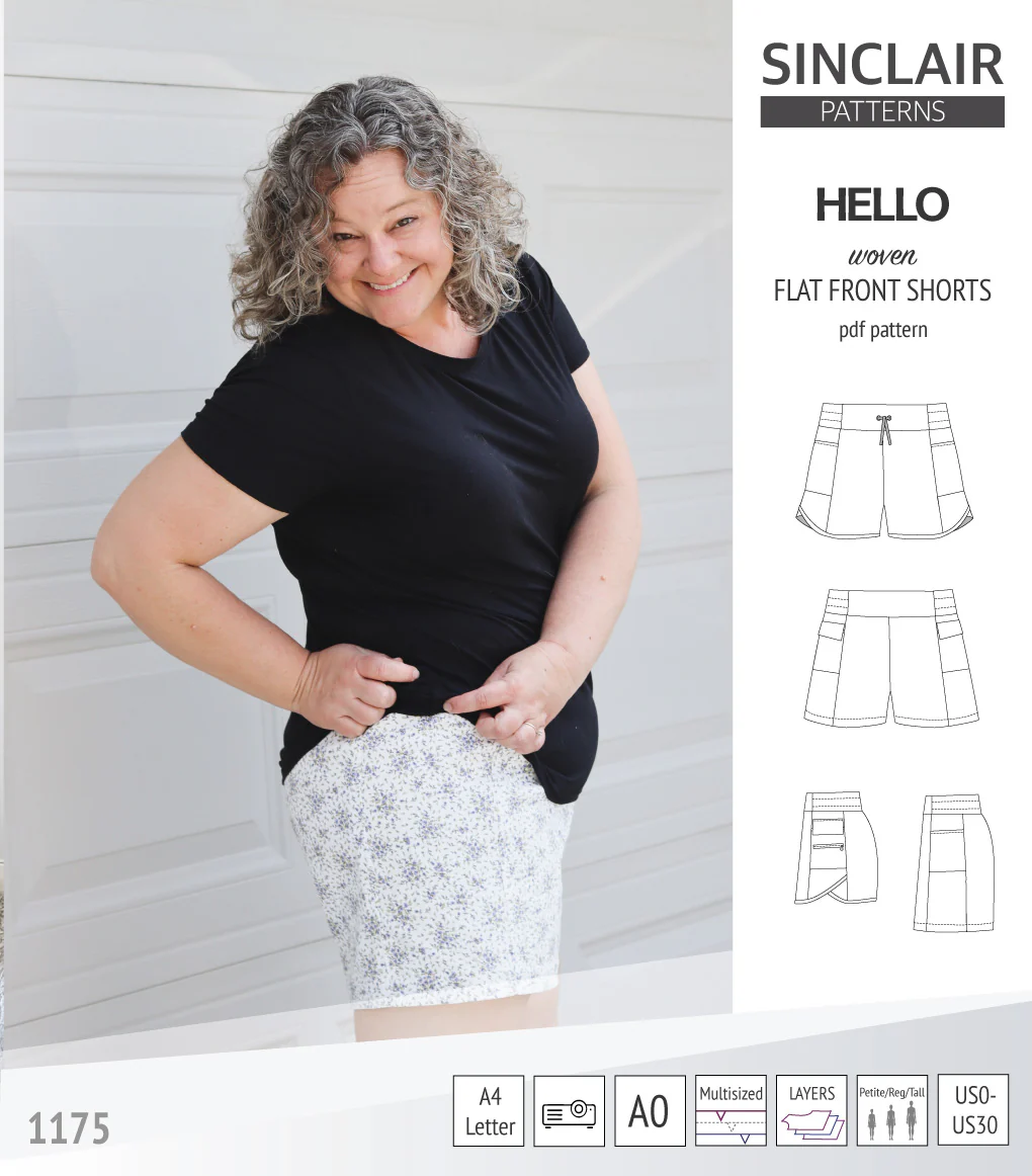 Hello flat front elastic back woven shorts with side panels (PDF) - Image 37