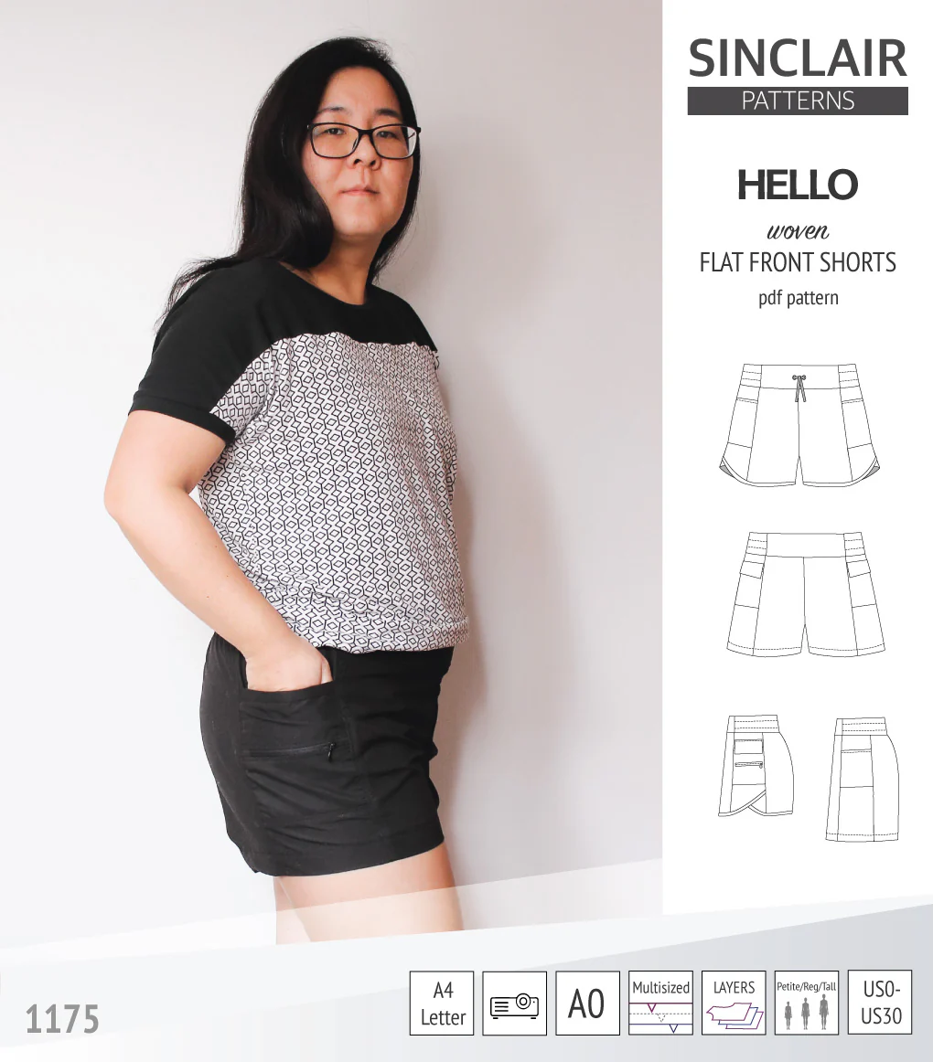 Hello flat front elastic back woven shorts with side panels (PDF) - Image 40