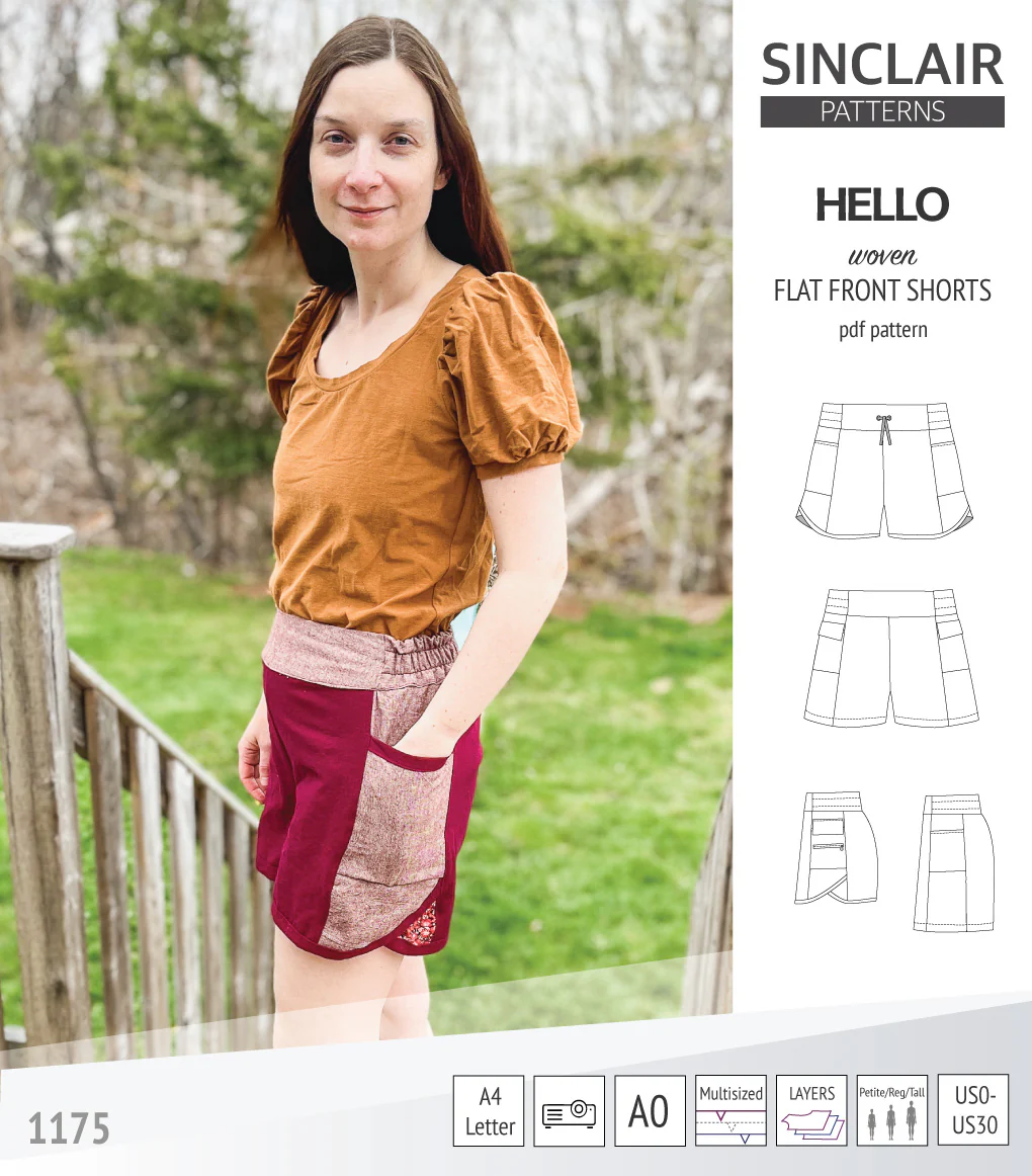 Hello flat front elastic back woven shorts with side panels (PDF) - Image 47