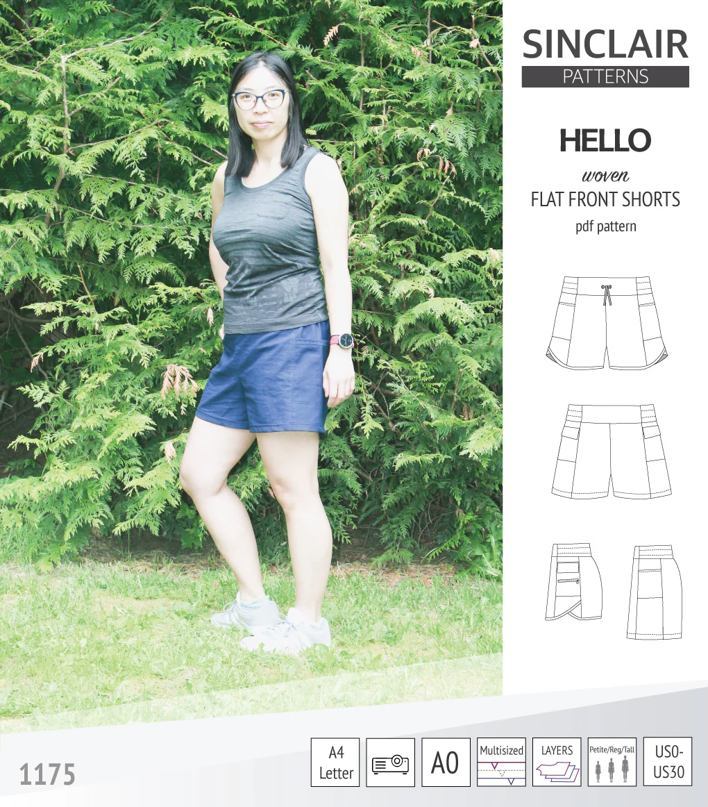Hello flat front elastic back woven shorts with side panels (PDF) - Image 48