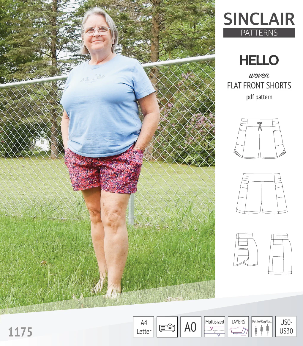 Hello flat front elastic back woven shorts with side panels (PDF) - Image 54