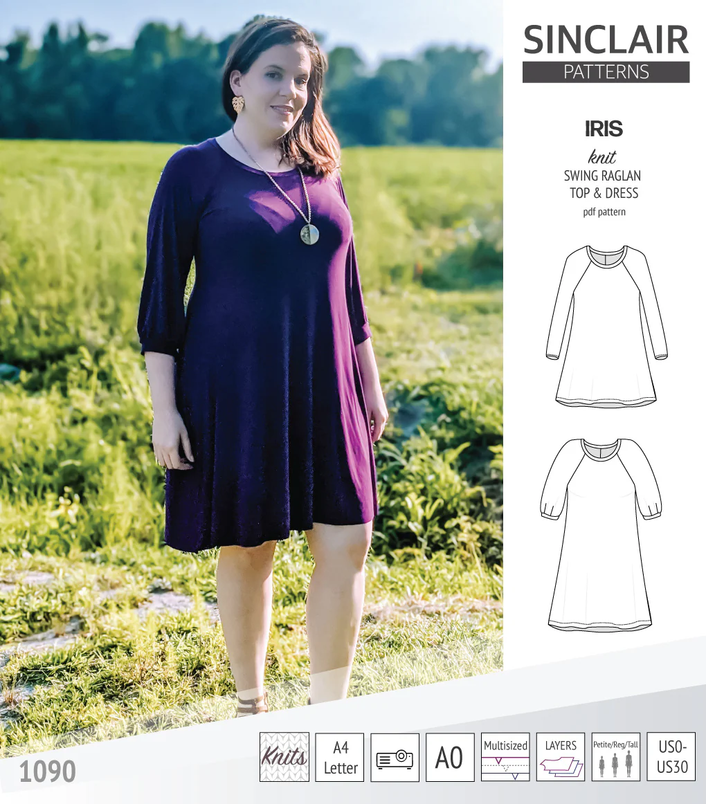 Iris raglan swing top, tunic and dress for knit fabrics (PDF) - Image 10