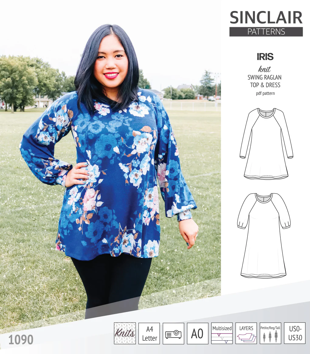 Iris raglan swing top, tunic and dress for knit fabrics (PDF) - Image 11