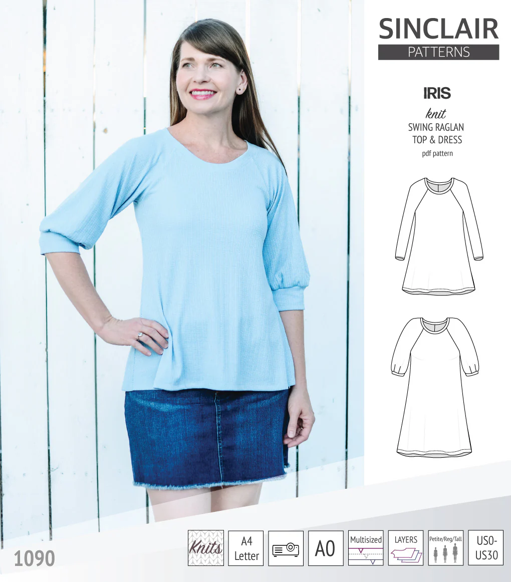 Iris raglan swing top, tunic and dress for knit fabrics (PDF) - Image 12