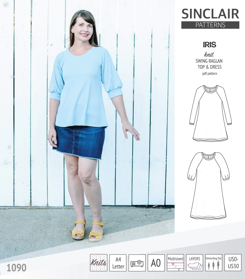 Iris raglan swing top, tunic and dress for knit fabrics (PDF) - Image 13