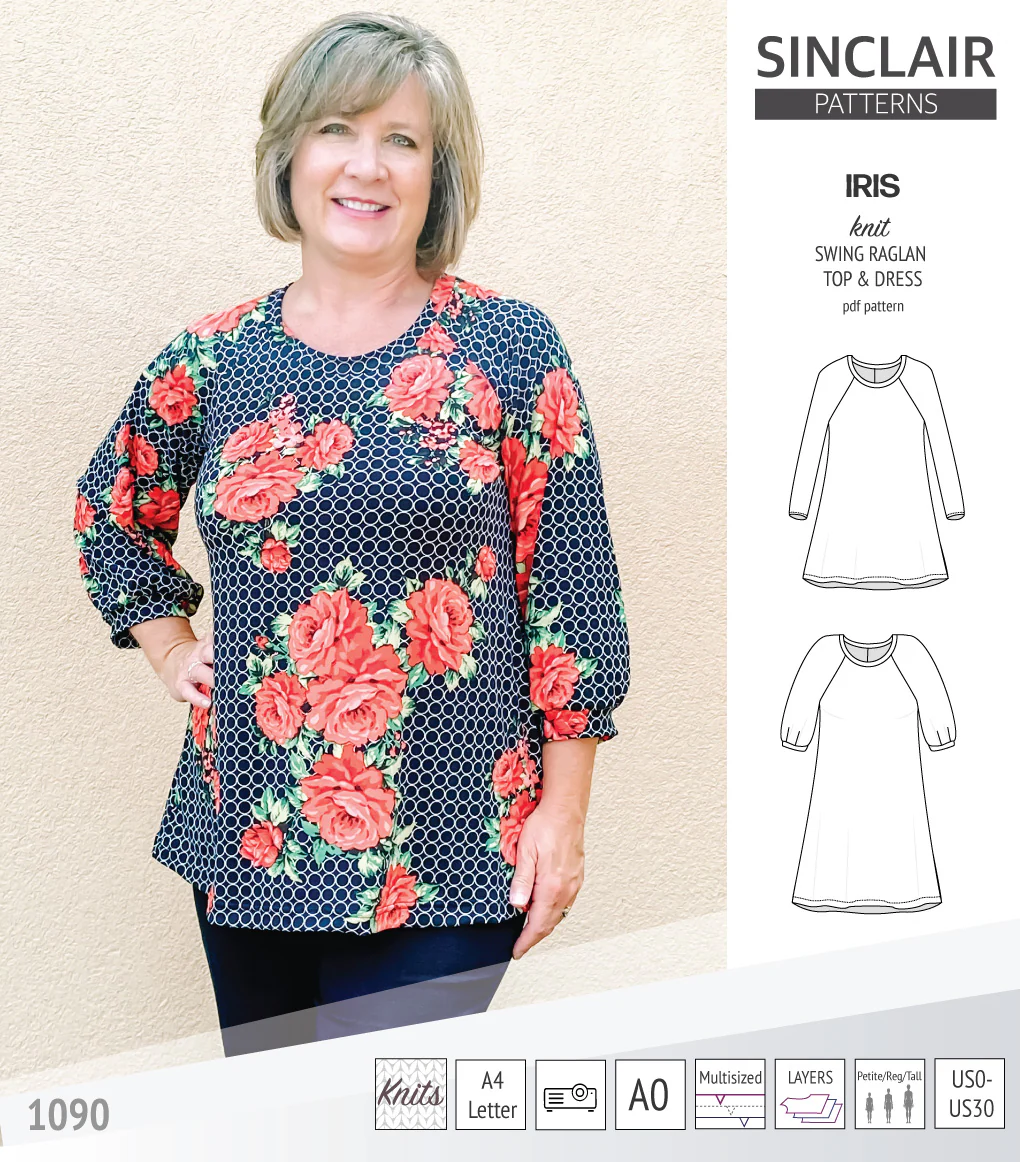 Iris raglan swing top, tunic and dress for knit fabrics (PDF) - Image 16