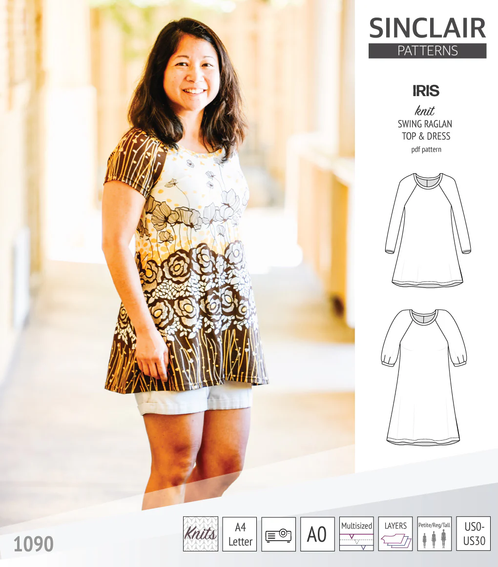 Iris raglan swing top, tunic and dress for knit fabrics (PDF) - Image 17