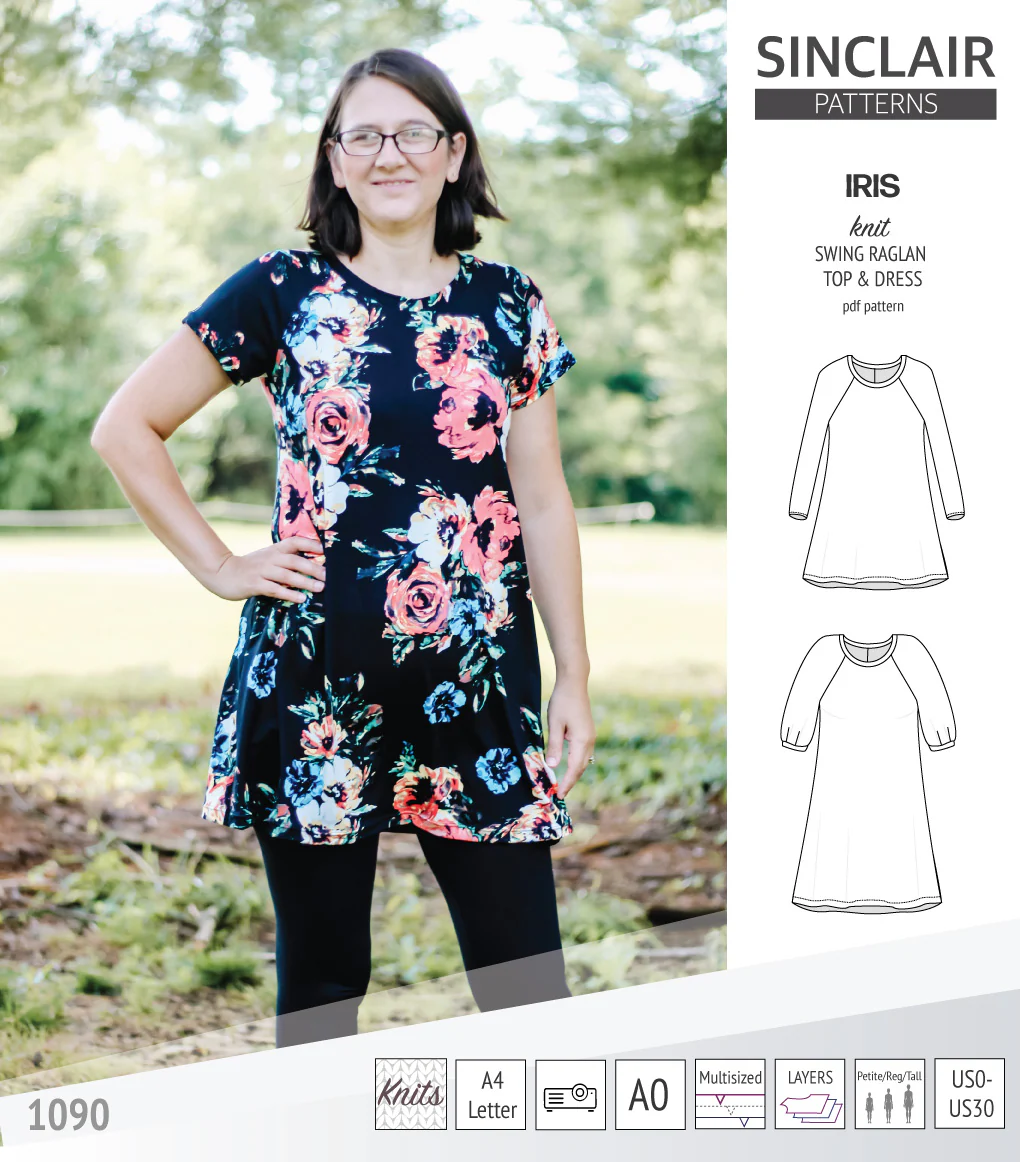 Iris raglan swing top, tunic and dress for knit fabrics (PDF) - Image 18