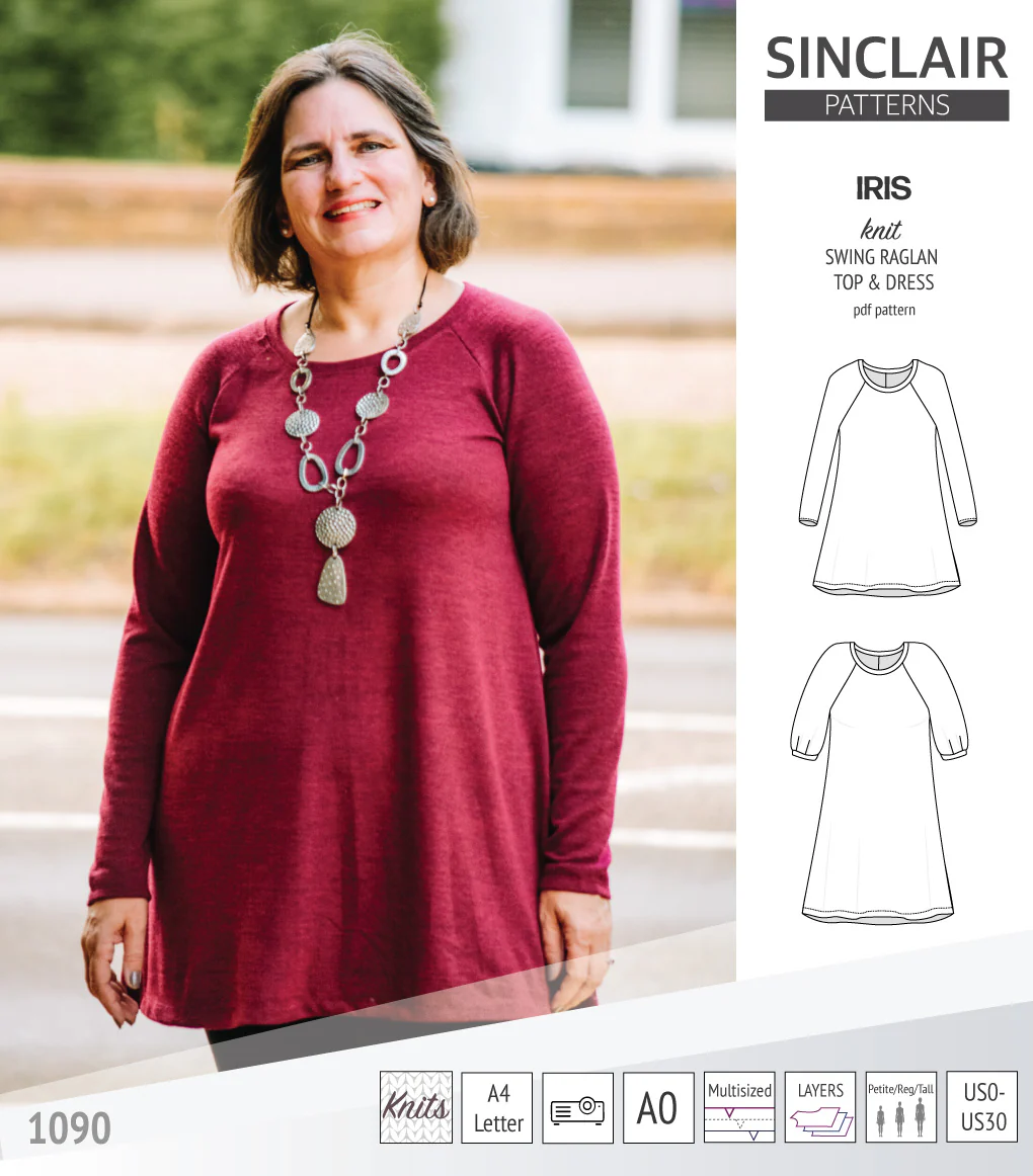 Iris raglan swing top, tunic and dress for knit fabrics (PDF) - Image 19