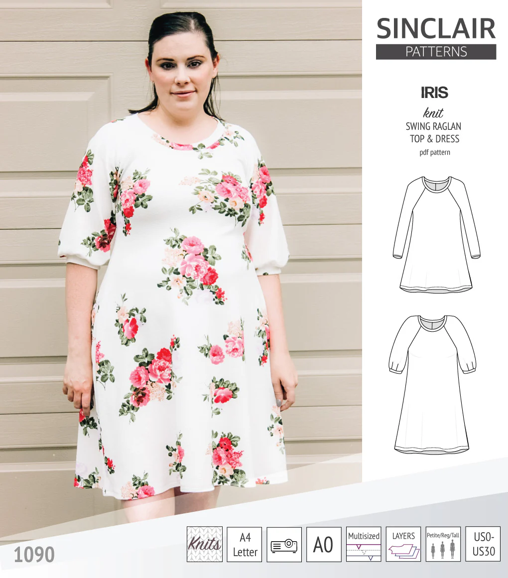 Iris raglan swing top, tunic and dress for knit fabrics (PDF) - Image 25
