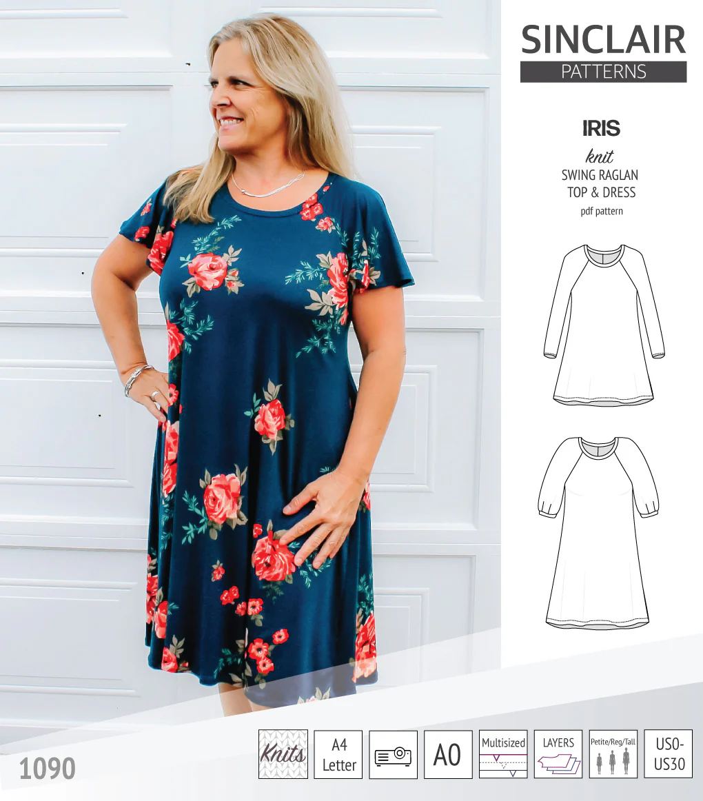 Iris raglan swing top, tunic and dress for knit fabrics (PDF) - Image 28