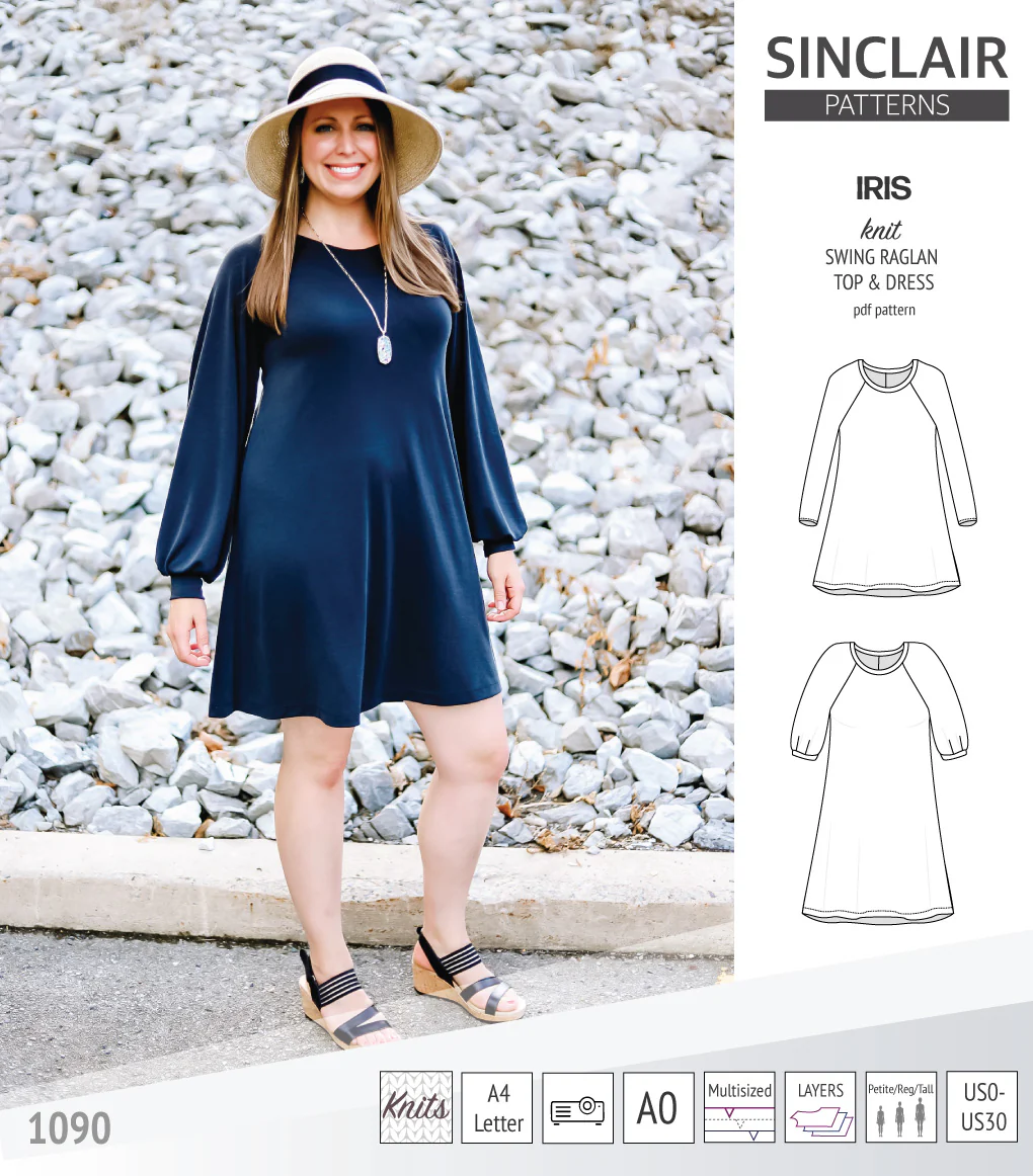 Iris raglan swing top, tunic and dress for knit fabrics (PDF) - Image 3