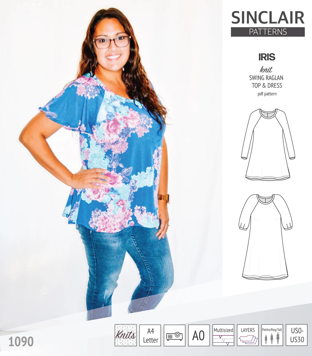 Iris raglan swing top, tunic and dress for knit fabrics (PDF) - Image 30