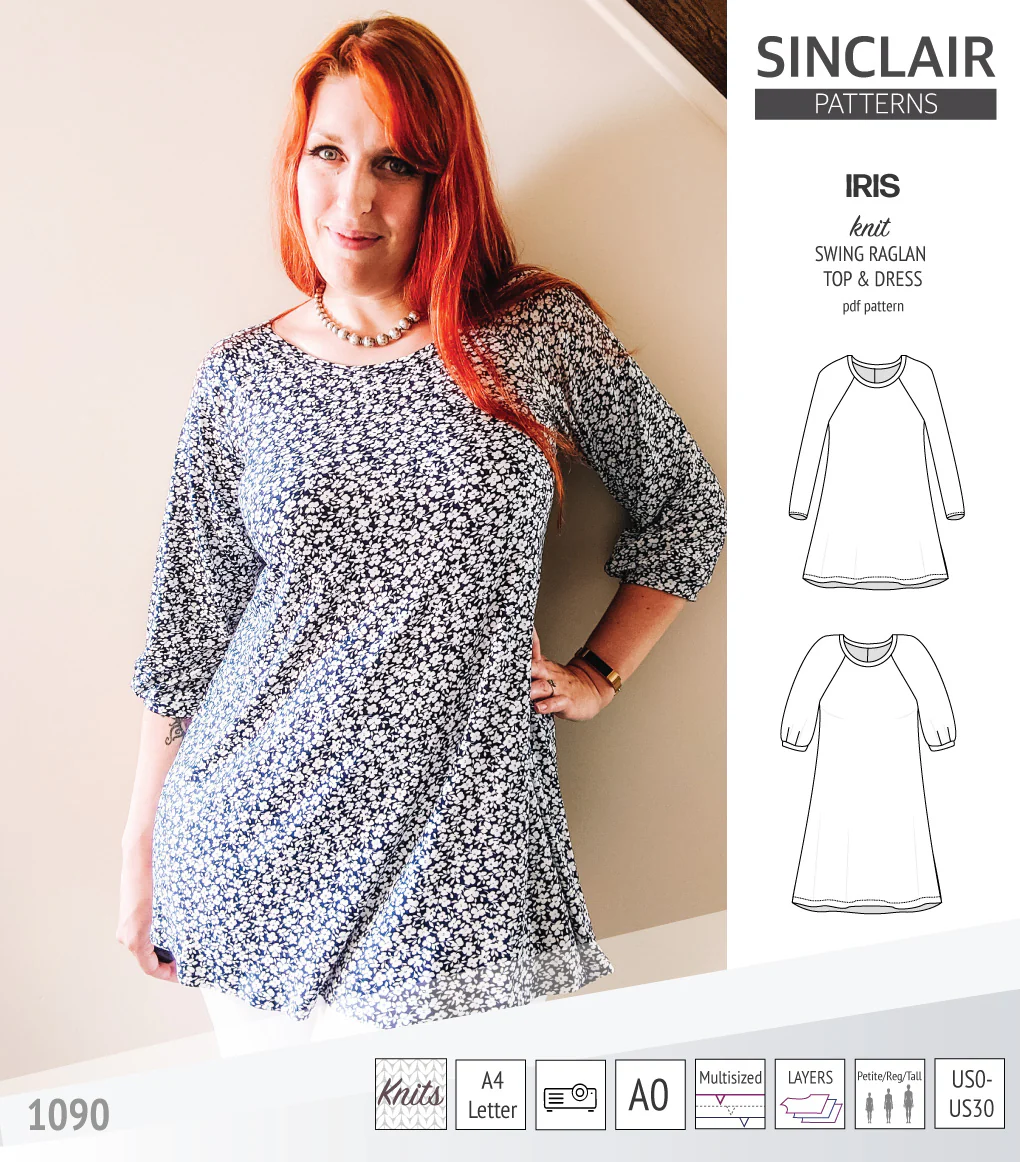 Iris raglan swing top, tunic and dress for knit fabrics (PDF) - Image 33