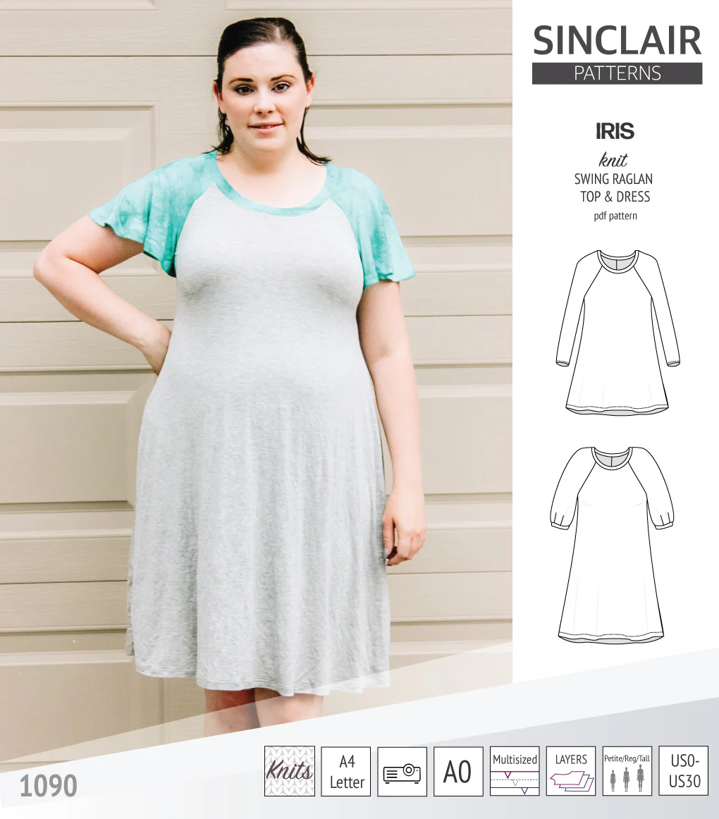 Iris raglan swing top, tunic and dress for knit fabrics (PDF) - Image 34