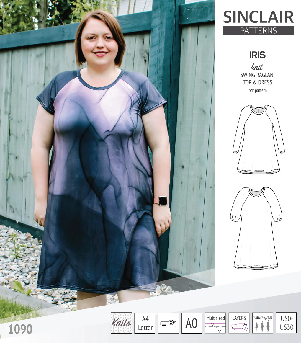 Iris raglan swing top, tunic and dress for knit fabrics (PDF) - Image 35