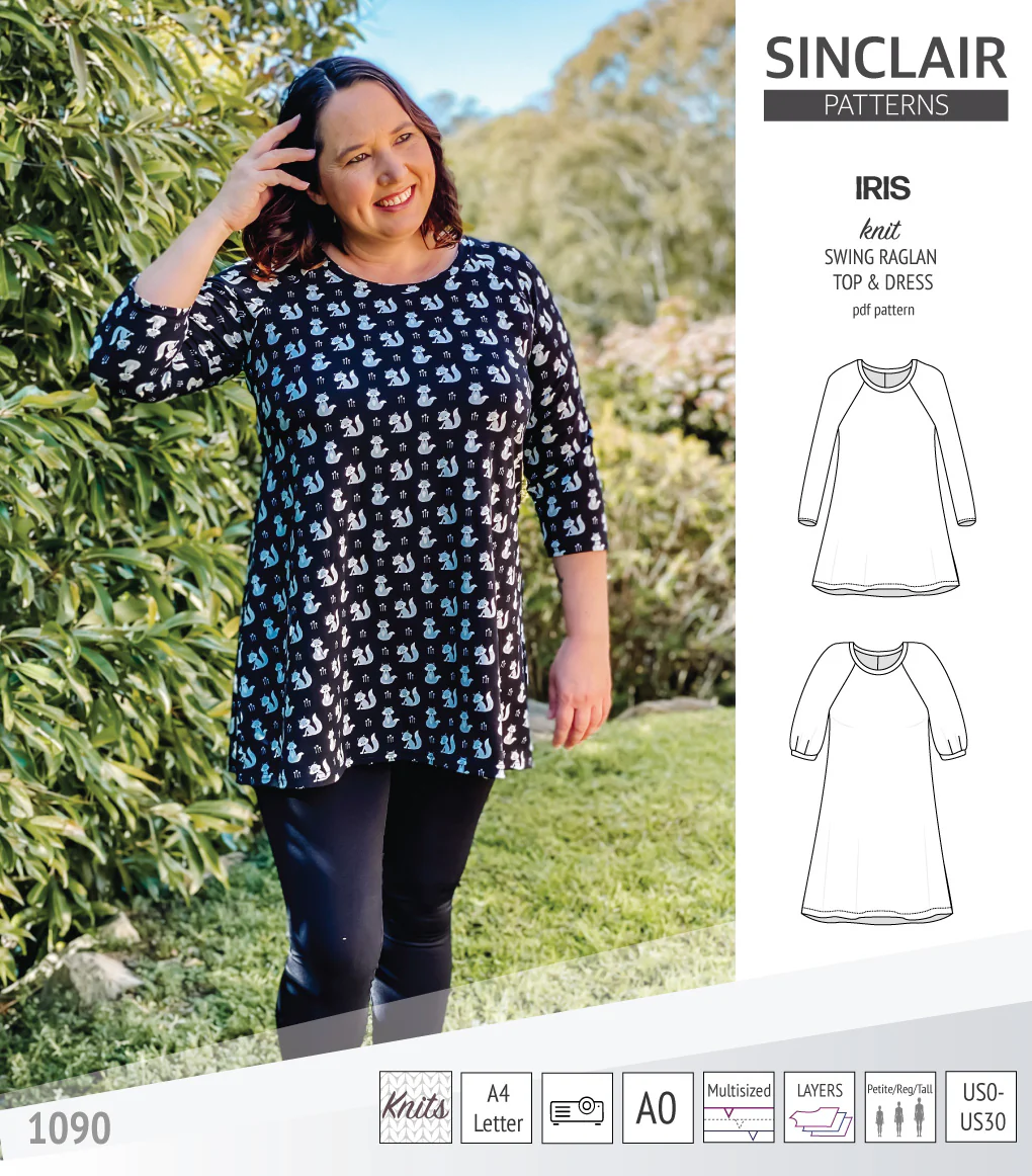 Iris raglan swing top, tunic and dress for knit fabrics (PDF) - Image 36