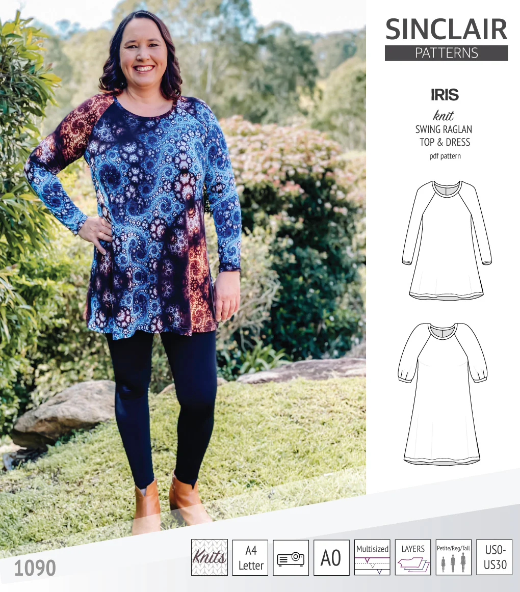 Iris raglan swing top, tunic and dress for knit fabrics (PDF) - Image 37