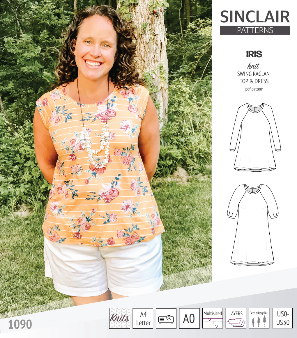 Iris raglan swing top, tunic and dress for knit fabrics (PDF) - Image 38