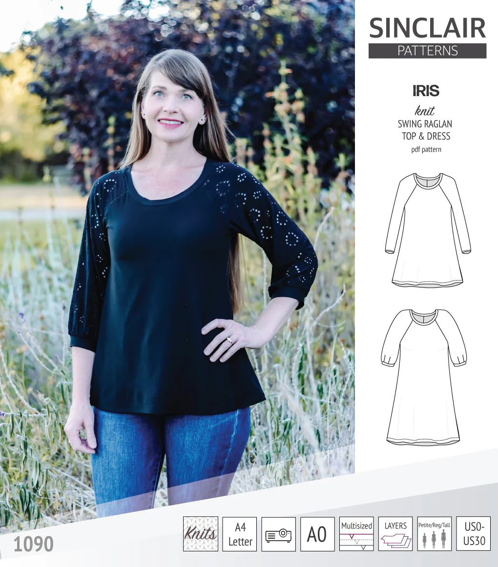 Iris raglan swing top, tunic and dress for knit fabrics (PDF) - Image 4