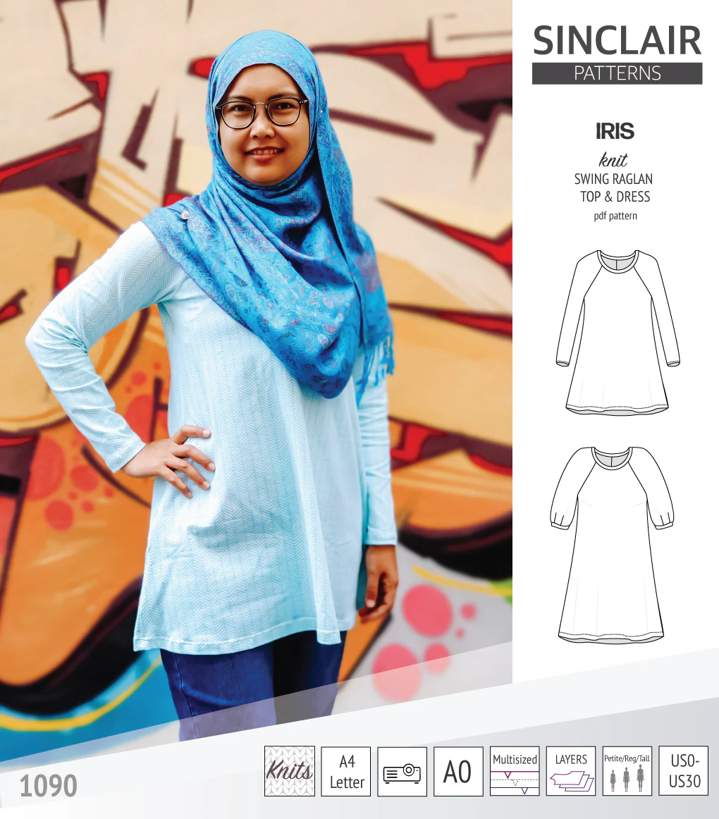 Iris raglan swing top, tunic and dress for knit fabrics (PDF) - Image 41