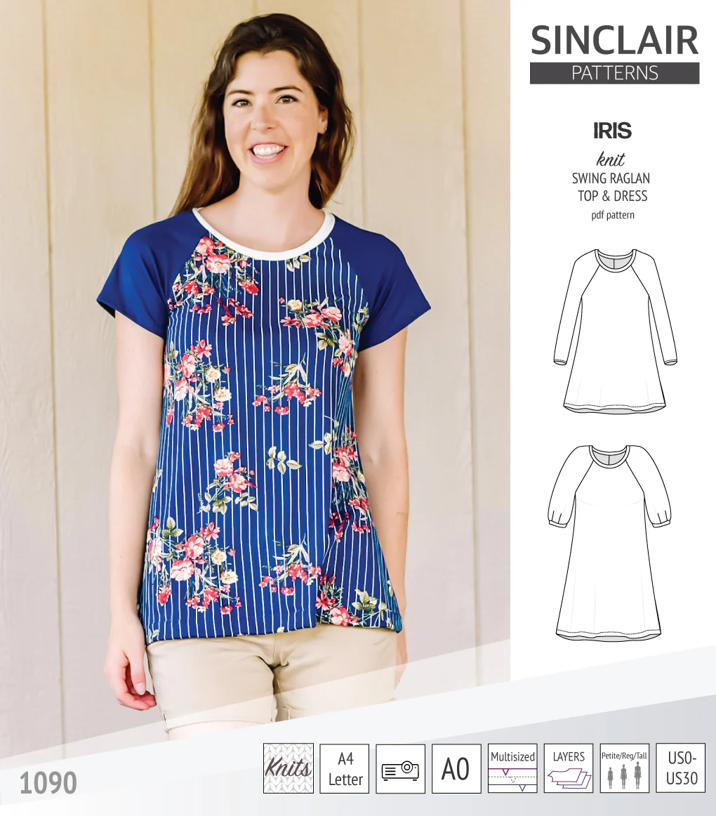Iris raglan swing top, tunic and dress for knit fabrics (PDF) - Image 42