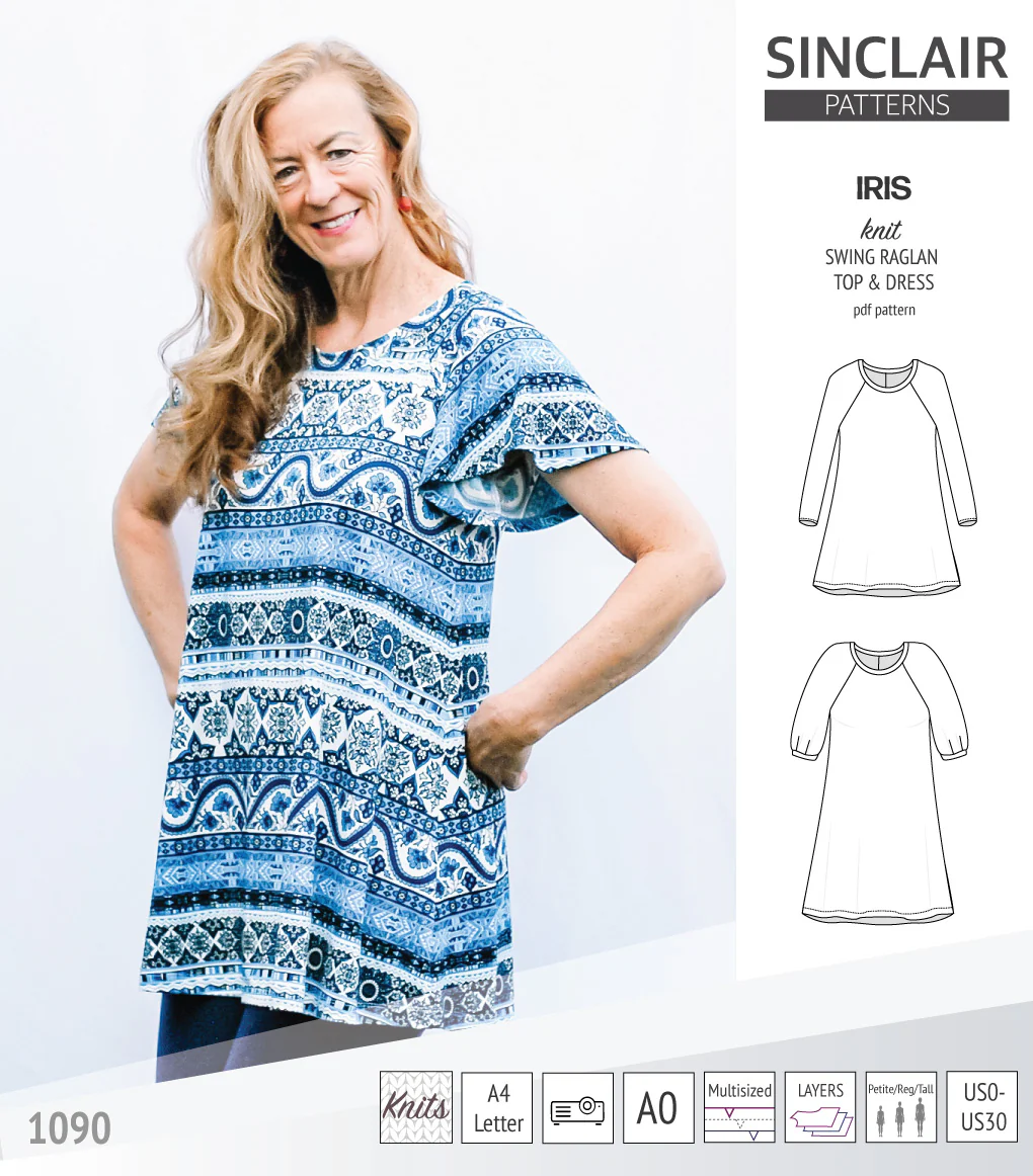 Iris raglan swing top, tunic and dress for knit fabrics (PDF) - Image 43