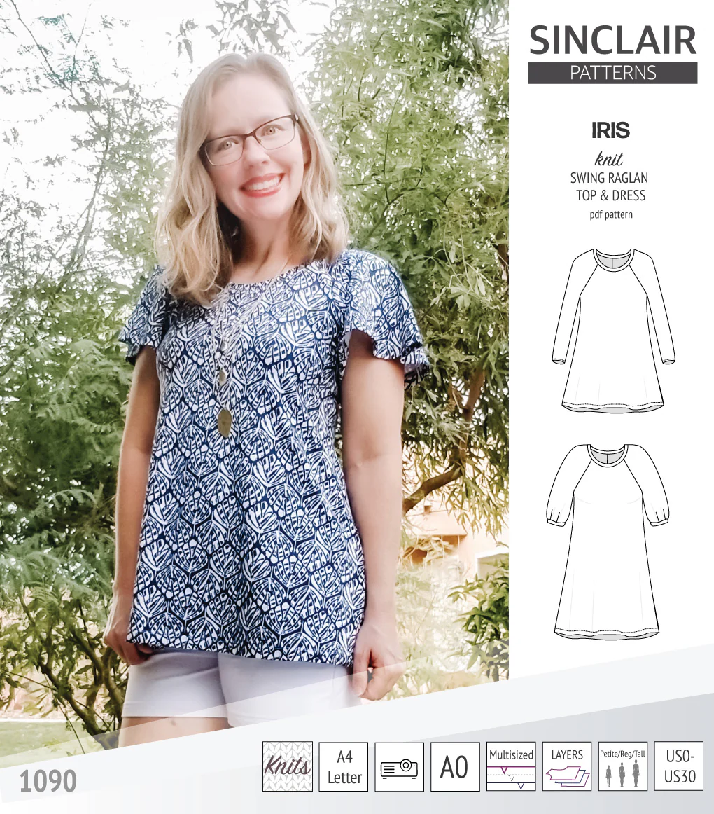Iris raglan swing top, tunic and dress for knit fabrics (PDF) - Image 45