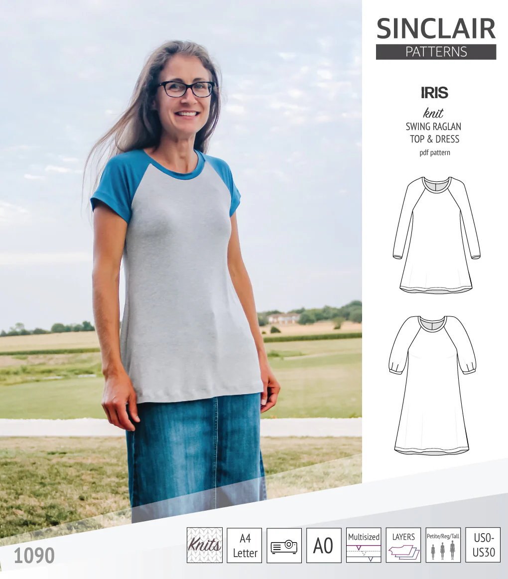 Iris raglan swing top, tunic and dress for knit fabrics (PDF) - Image 46