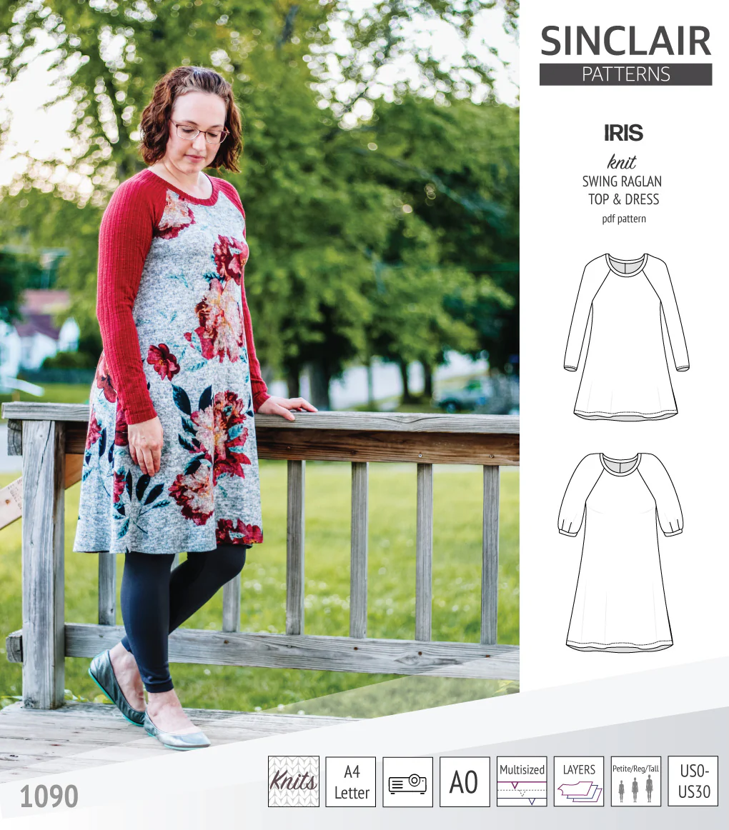 Iris raglan swing top, tunic and dress for knit fabrics (PDF) - Image 47