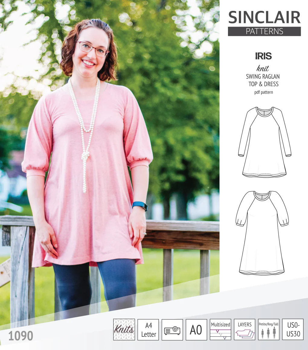Iris raglan swing top, tunic and dress for knit fabrics (PDF) - Image 48