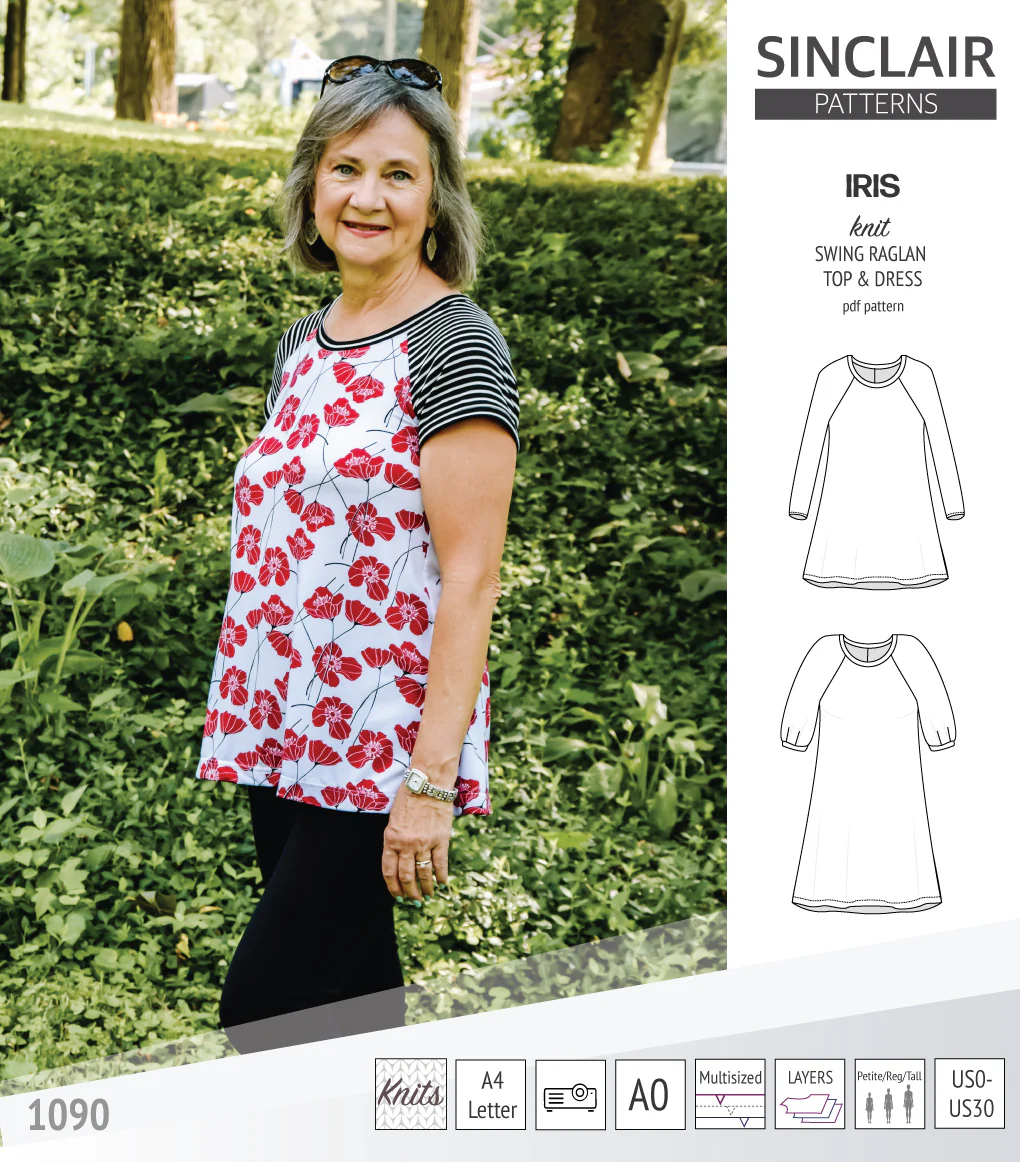 Iris raglan swing top, tunic and dress for knit fabrics (PDF) - Image 49