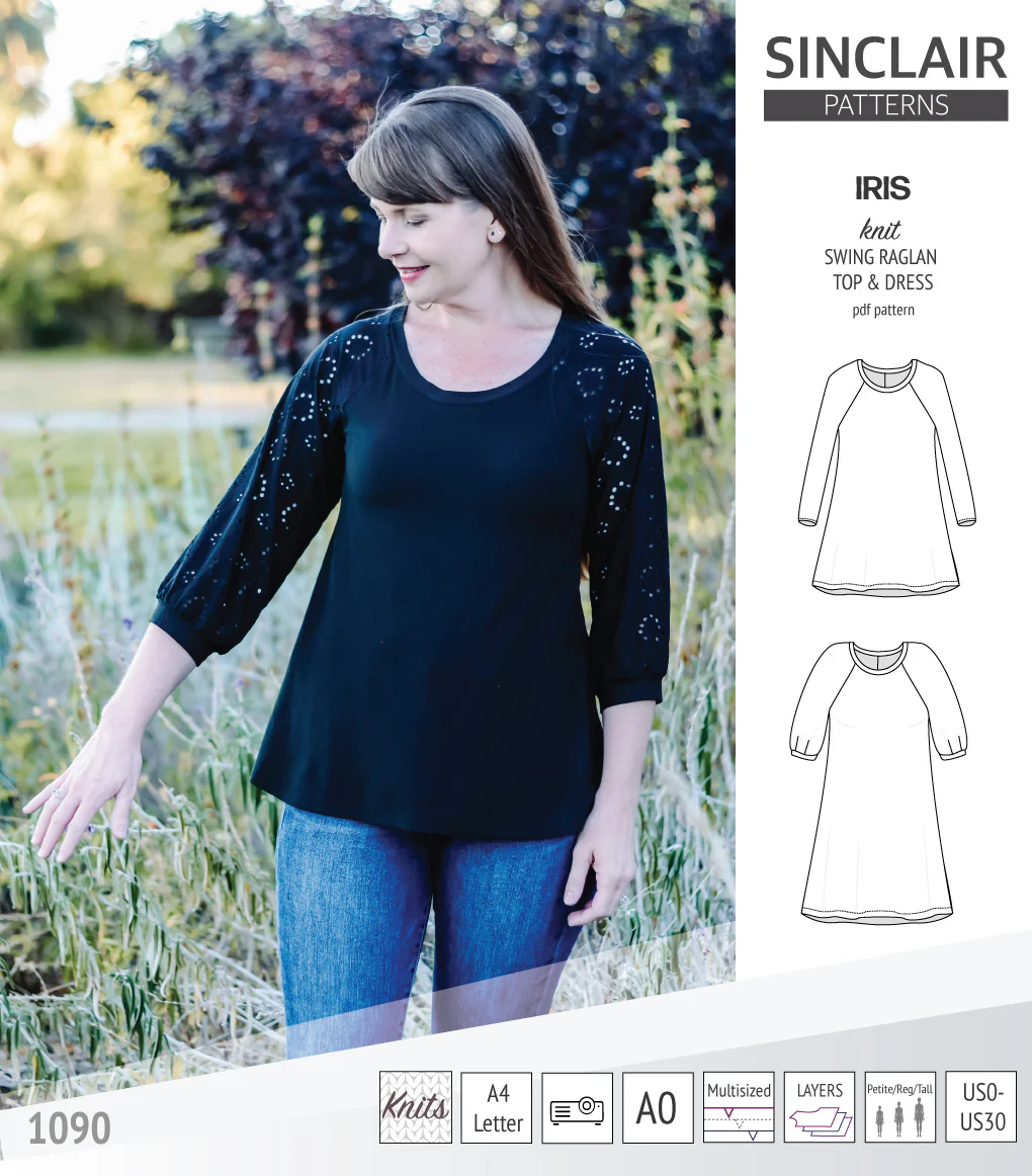 Iris raglan swing top, tunic and dress for knit fabrics (PDF) - Image 5