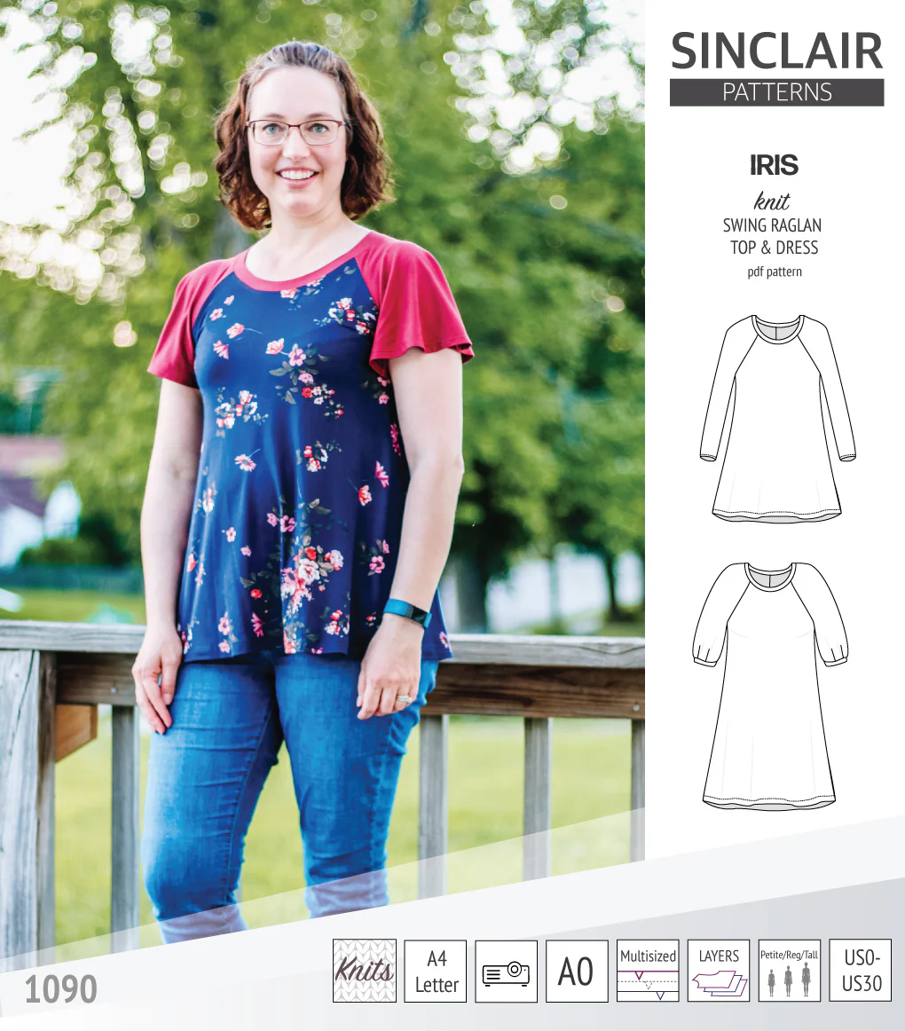 Iris raglan swing top, tunic and dress for knit fabrics (PDF) - Image 50