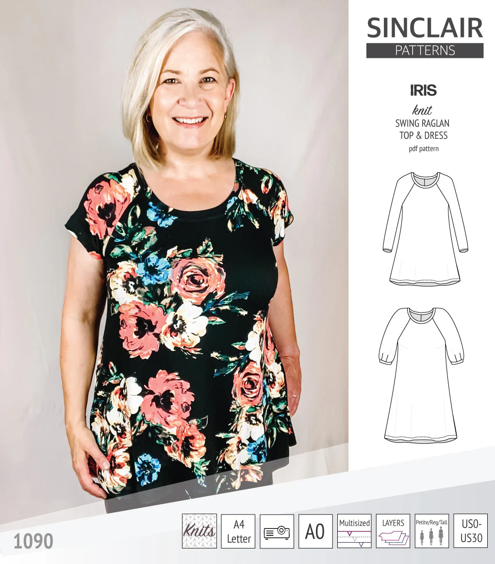 Iris raglan swing top, tunic and dress for knit fabrics (PDF) - Image 51