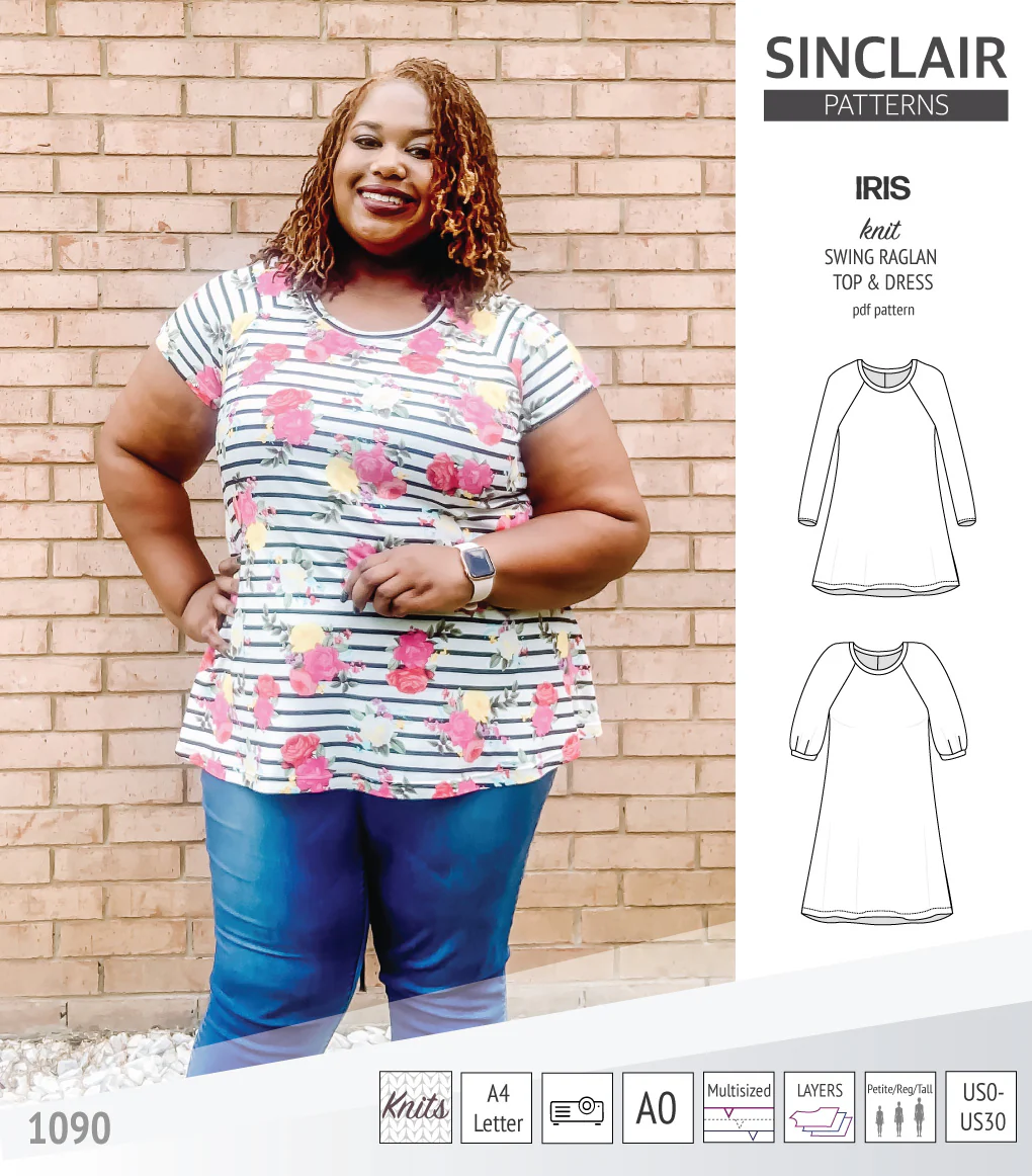 Iris raglan swing top, tunic and dress for knit fabrics (PDF) - Image 53