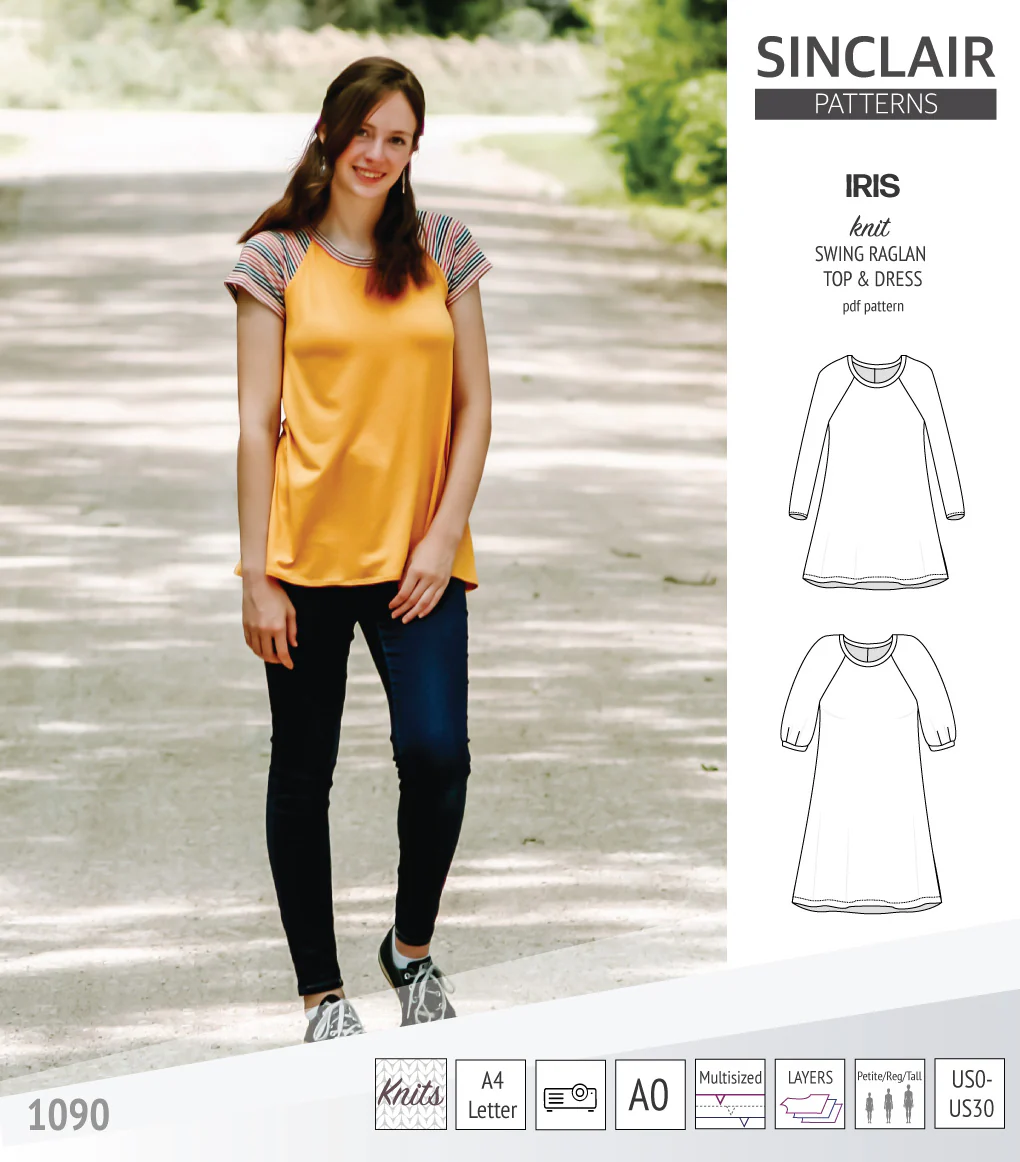 Iris raglan swing top, tunic and dress for knit fabrics (PDF) - Image 54