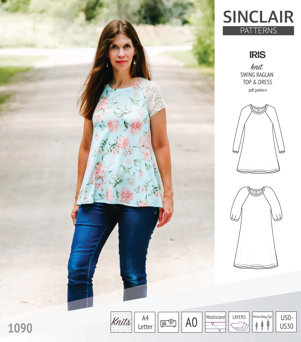 Iris raglan swing top, tunic and dress for knit fabrics (PDF) - Image 55
