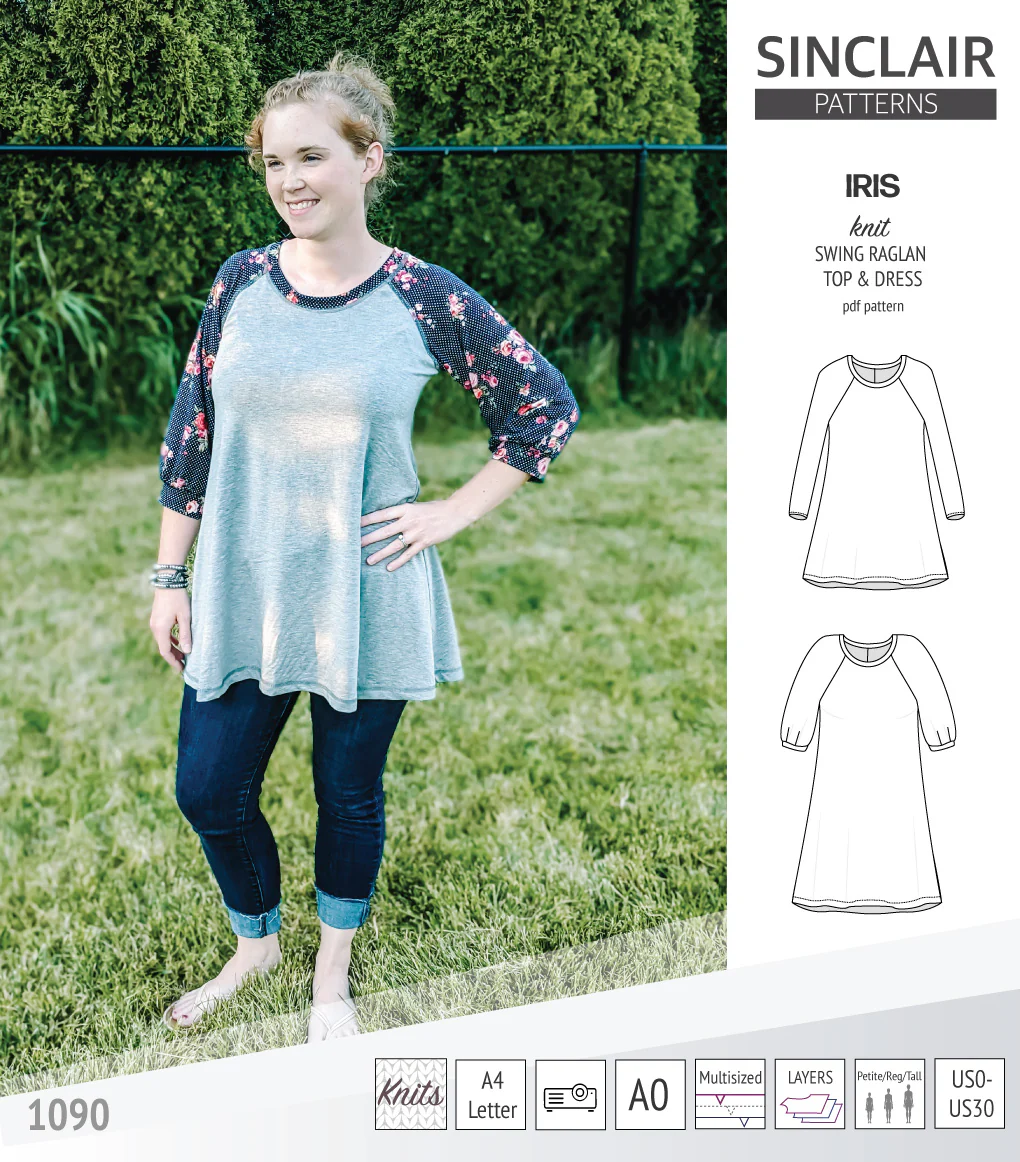 Iris raglan swing top, tunic and dress for knit fabrics (PDF) - Image 56